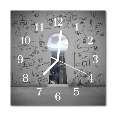 Relógio quadrado Buraco da fechadura