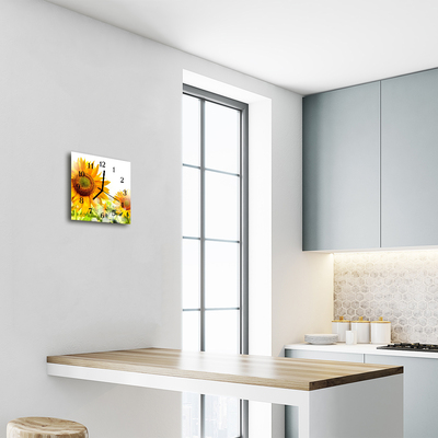 Relógio quadrado Girassol