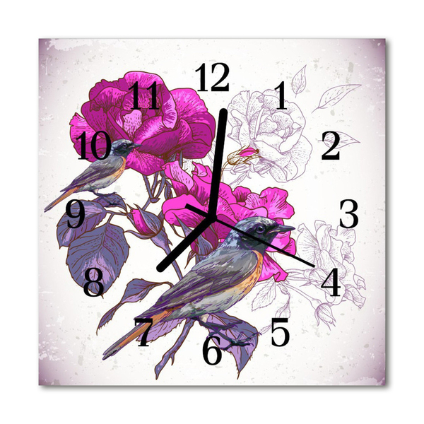 Relógio quadrado Pássaros