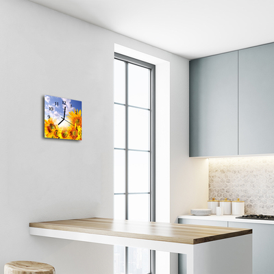 Relógio quadrado Girassol