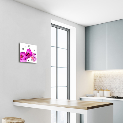 Relógio quadrado Orquídea