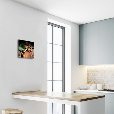 Relógio quadrado Grãos de café