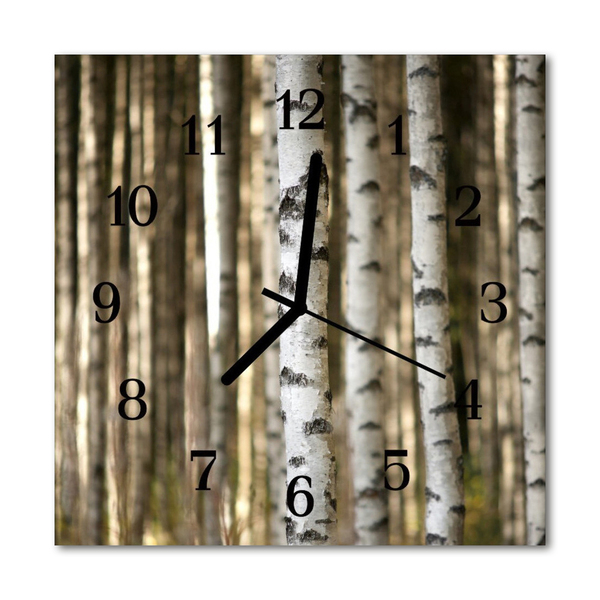 Relógio quadrado Árvore da floresta de bétulas