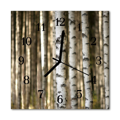 Relógio quadrado Árvore da floresta de bétulas