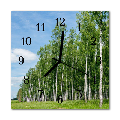 Relógio quadrado Floresta de bétulas