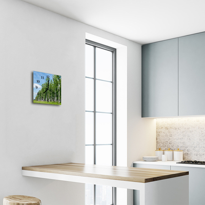 Relógio quadrado Floresta de bétulas