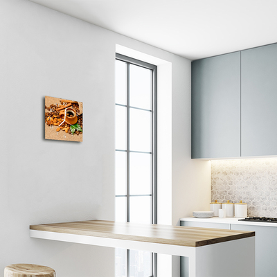 Relógio quadrado Amêndoas e canela