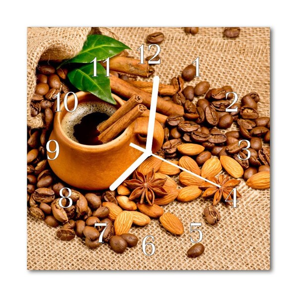 Relógio quadrado Amêndoas e canela