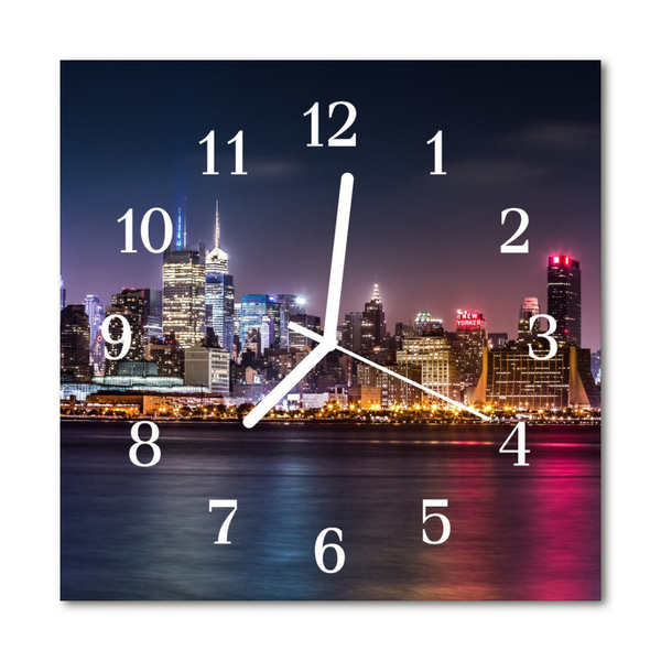 Relógio quadrado Panorama da cidade