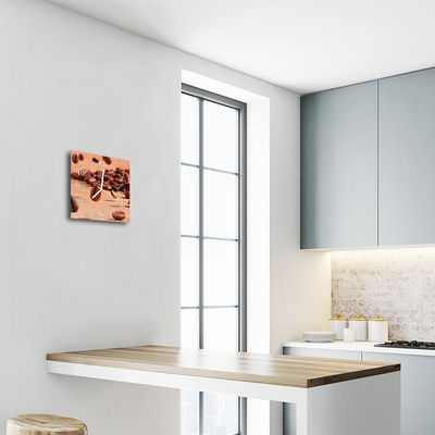 Relógio quadrado Grãos de café