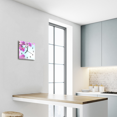 Relógio quadrado Orquídea