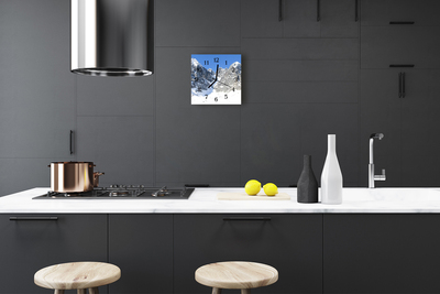 Relógio quadrado Montanhas no inverno