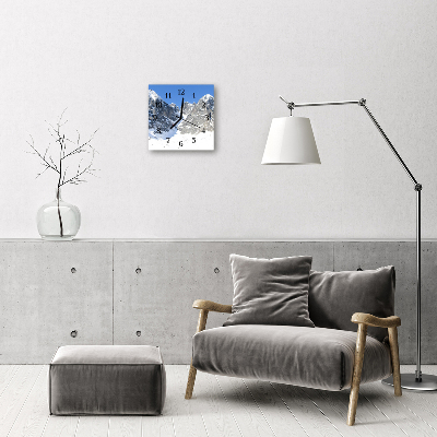 Relógio quadrado Montanhas no inverno