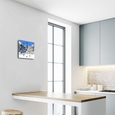 Relógio quadrado Montanhas no inverno