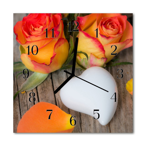 Relógio quadrado Coração