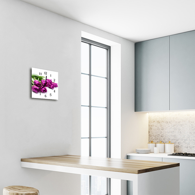 Relógio quadrado Tulipas