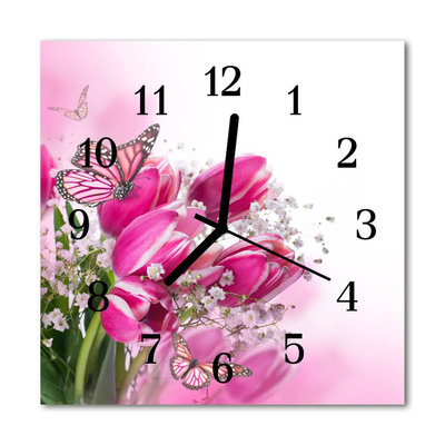 Relógio quadrado Borboleta