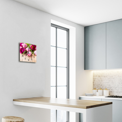 Relógio quadrado Tulipas