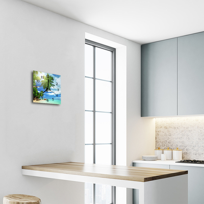 Relógio quadrado Ilha Palm