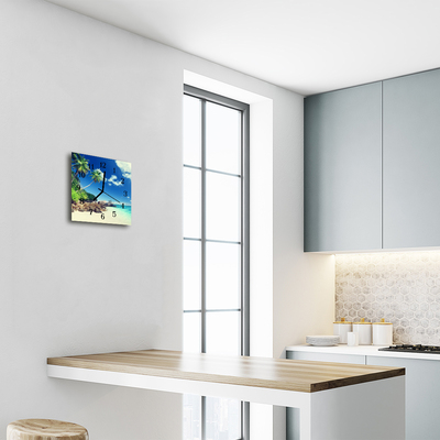 Relógio quadrado Praia com palmeiras