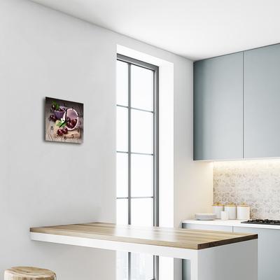 Relógio quadrado Cerejas