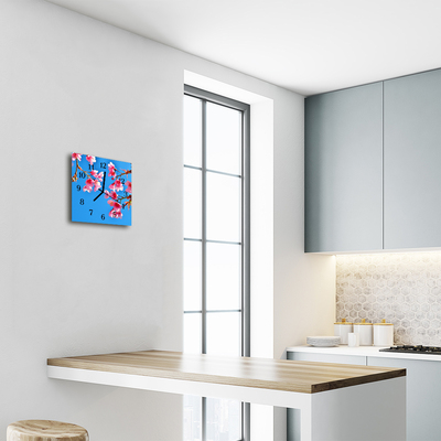 Relógio quadrado Flores