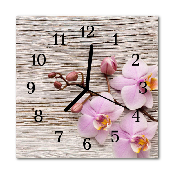 Relógio quadrado Orquídea