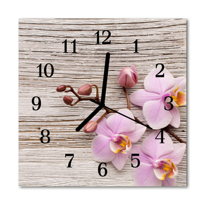 Relógio quadrado Orquídea