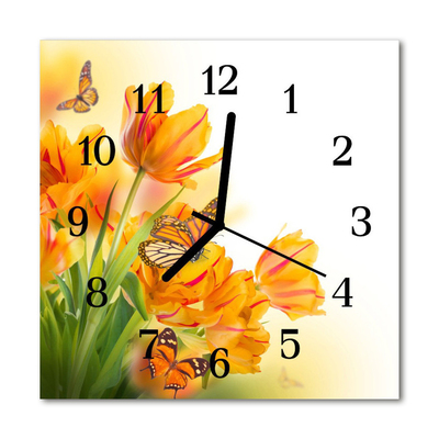 Relógio quadrado Tulipas