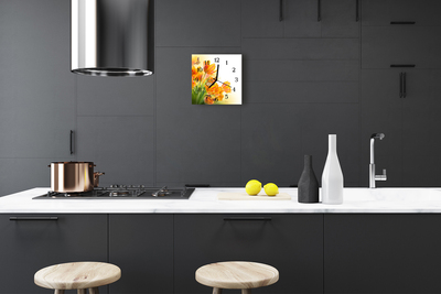 Relógio quadrado Tulipas