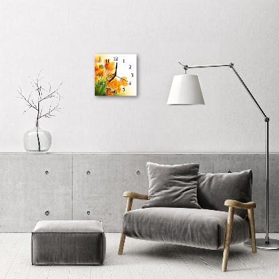 Relógio quadrado Tulipas