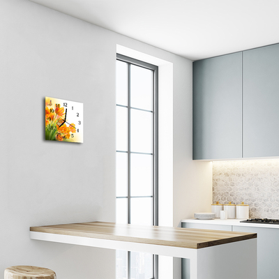 Relógio quadrado Tulipas