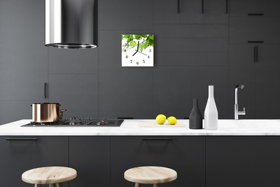 Relógio quadrado Folhas