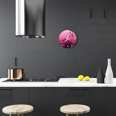 Relógio redondo Flores da arte