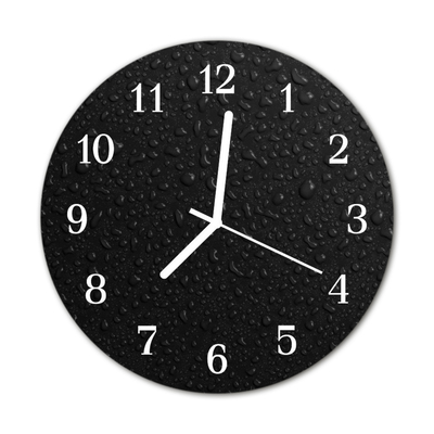 Relógio de vidro redondo Gotas de água