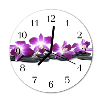 Relógio de parede redondo Orquídea