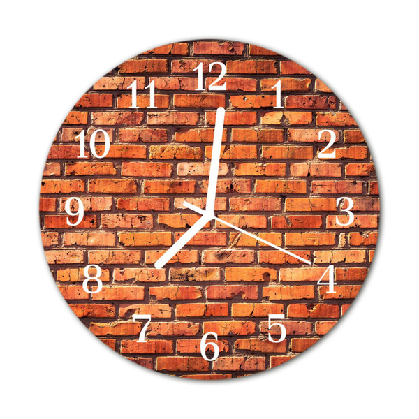 Relógio de vidro redondo Parede de tijolos