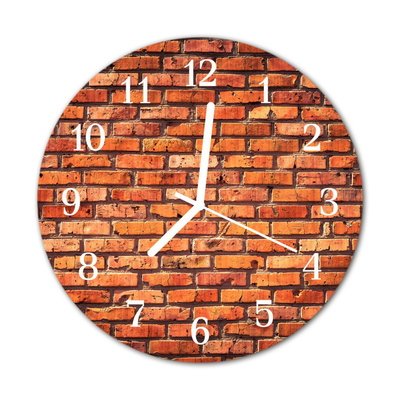 Relógio de vidro redondo Parede de tijolos