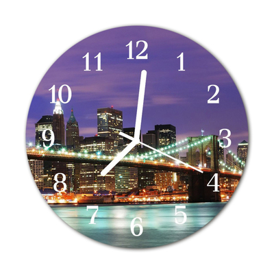 Relógio de vidro redondo Panorama da ponte
