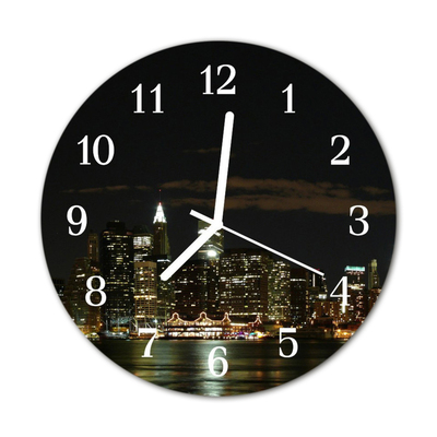 Relógio de vidro redondo Edifícios da cidade