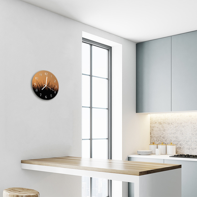 Relógio de vidro redondo Grama