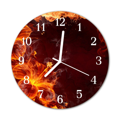 Relógio redondo Flores de fogo