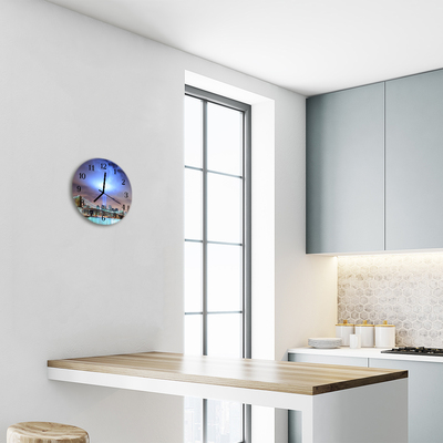 Relógio de parede redondo Cidade à noite