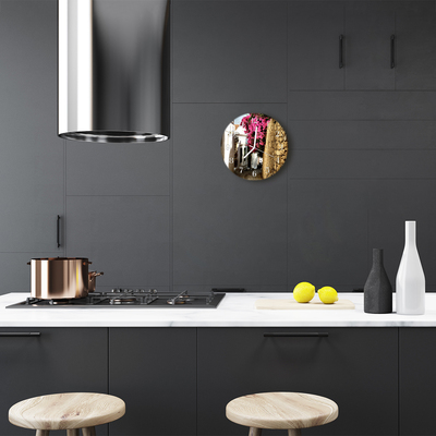 Relógio de vidro redondo Beco das flores