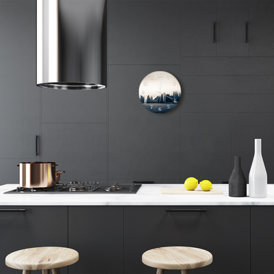 Relógio de vidro redondo Edifícios da cidade