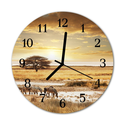 Relógio de parede redondo Zebras