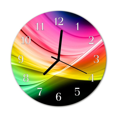 Relógio de vidro redondo Linhas abstratas