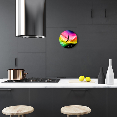 Relógio de vidro redondo Linhas abstratas