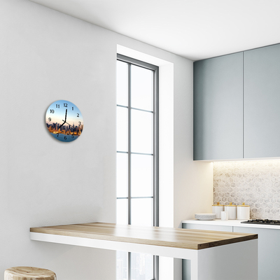 Relógio de parede redondo Edifícios da cidade