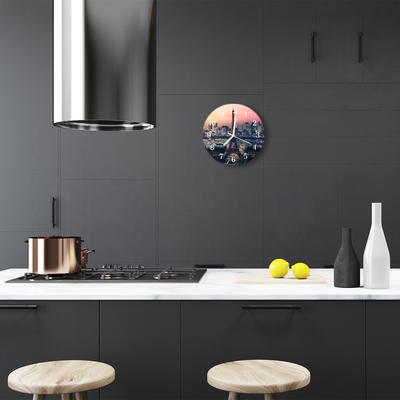 Relógio de vidro redondo A Torre Eiffel em Paris